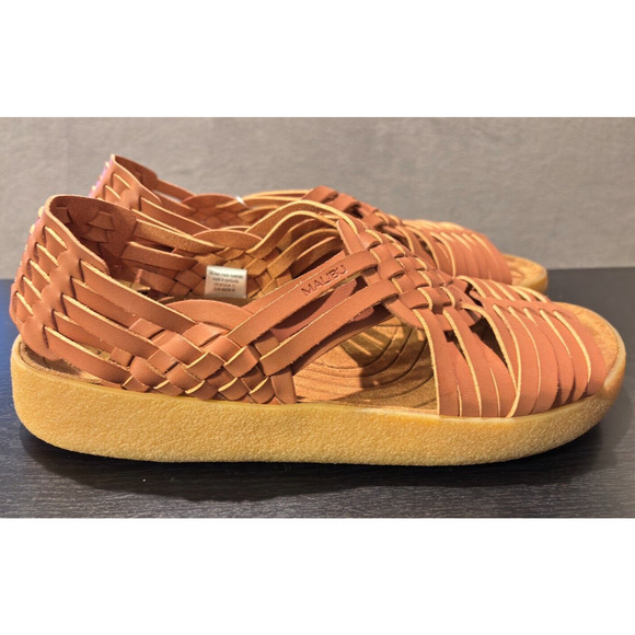 MALIBU SANDALS Canyon Vegan Leather Rubber Whiskey Tan Men's Size 12 - Picture 5 of 10